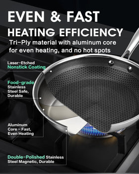Tibbicc stay-cool handle on the rim for a safe, comfortable grip.