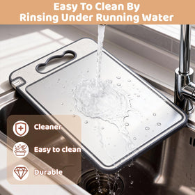 Dual-sided design reduces cross contamination during prep