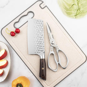 Board measures 14.3 by 9.8 inches for busy kitchens