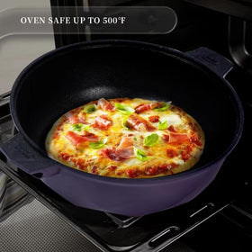 TIBORANG silicone glass lid with vent reduces splatter during cooking.