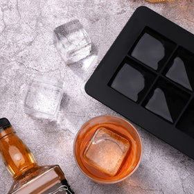 Ticent large square ice cube tray creates 2-inch cubes for longer-lasting chill.