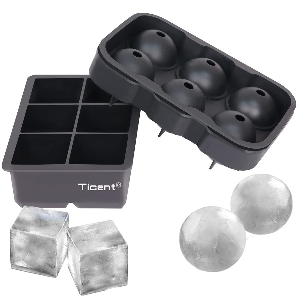 Ticent sphere ice ball mold with six 1.75-inch balls for slow-melting whiskey.