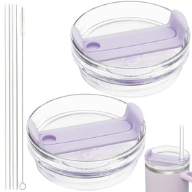 TiciKim 40oz tumbler lid in orchid fits Stanley Quencher 2.0 for reliable compatibility.