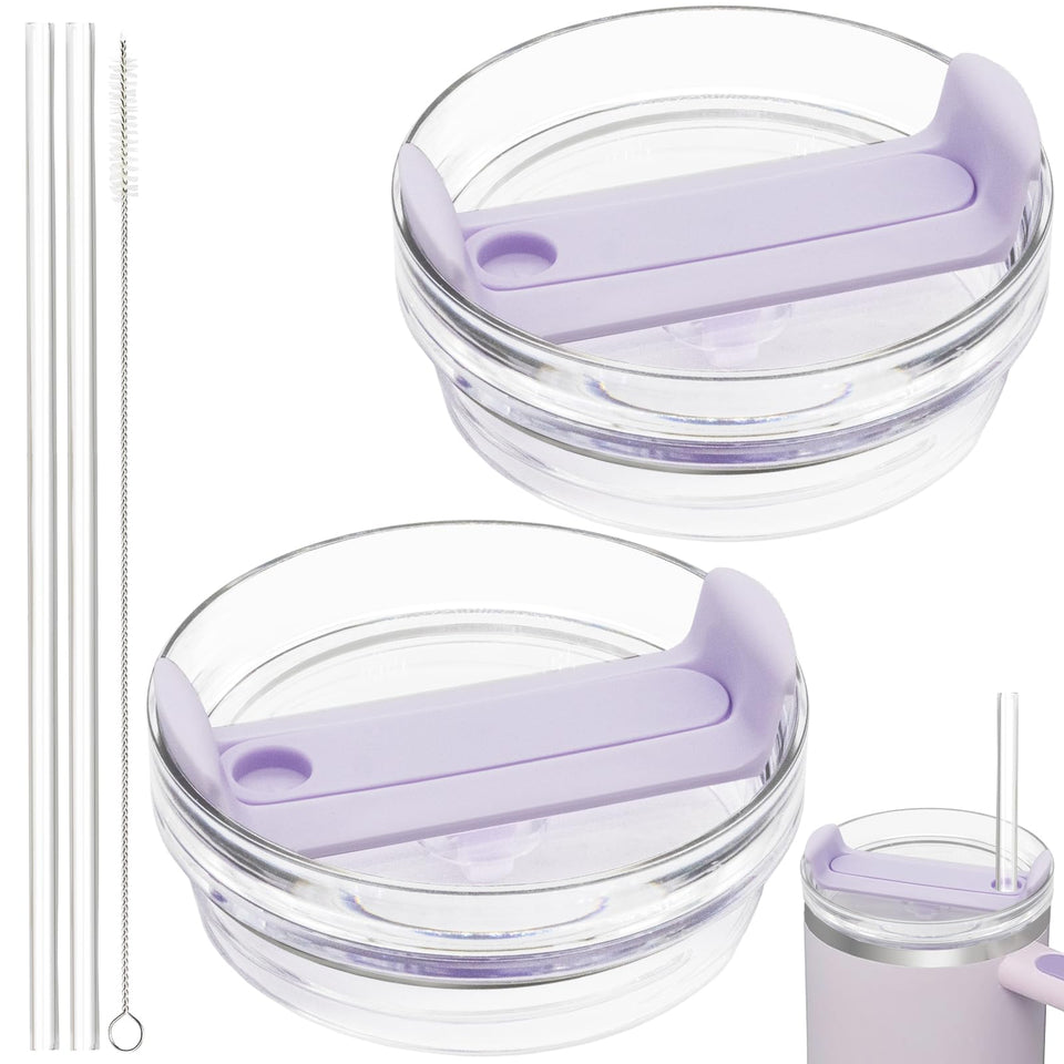 TiciKim 40oz tumbler lid in orchid fits Stanley Quencher 2.0 for reliable compatibility.