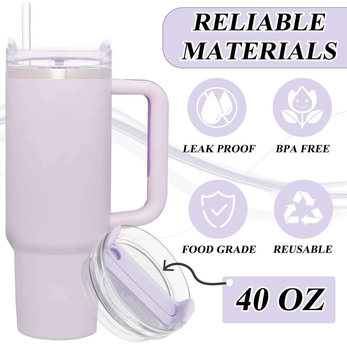 TiciKim lid made from BPA-free, food-grade plastic for safe beverage contact.