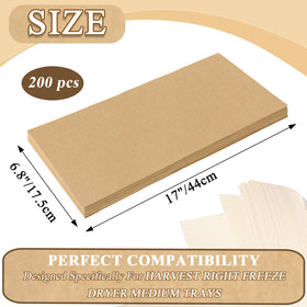 TiciKim Pre-cut parchment 17x6.8 inches for Harvest Right trays, designed to fit without curling.