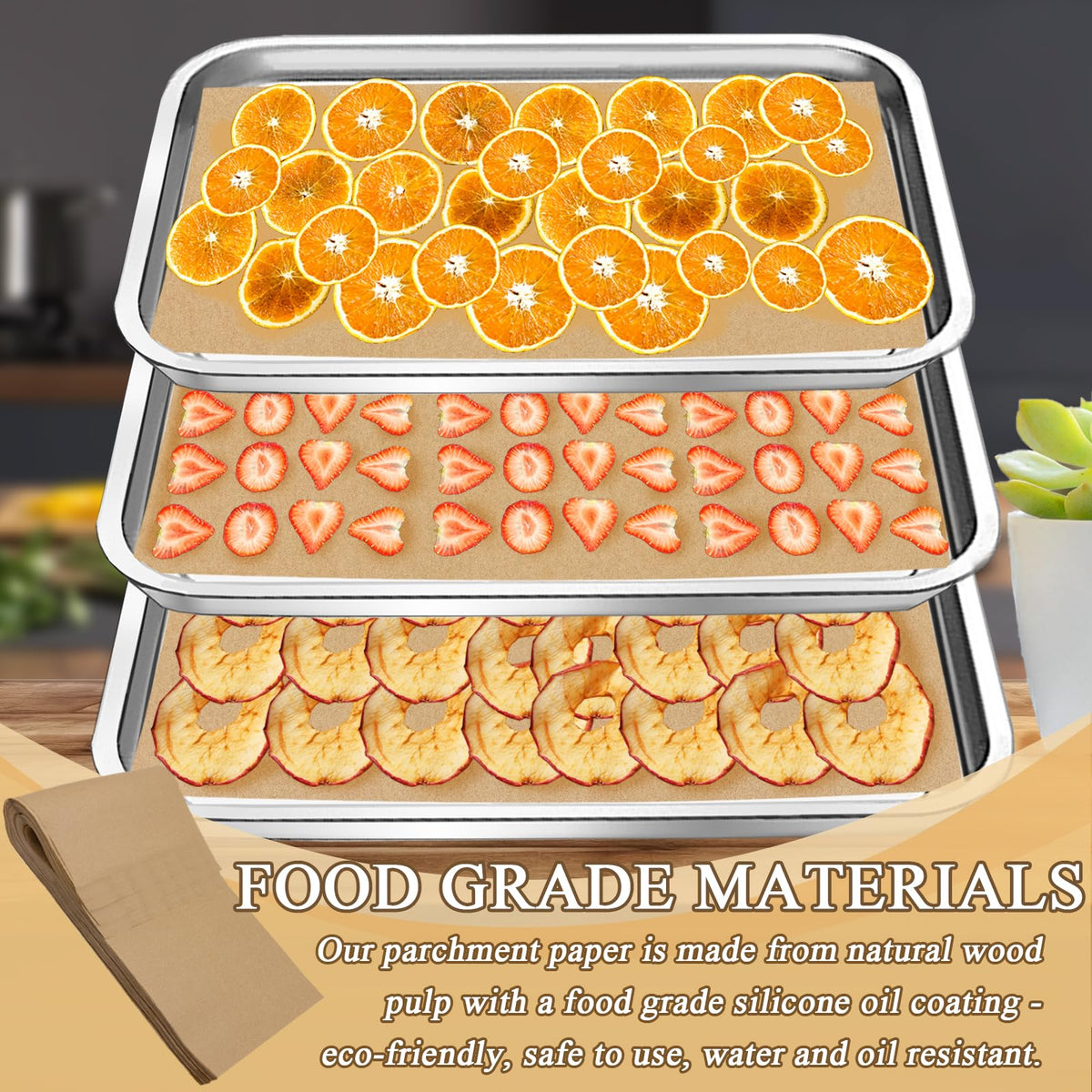 TiciKim silicone oil-coated, non-stick tray mats prevent sticking and protect trays.