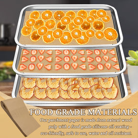 TiciKim silicone oil-coated, non-stick tray mats prevent sticking and protect trays.