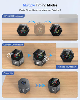 Ticktime Pomodoro Cube magnetic base keeps timer handy