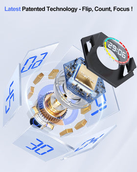 Ticktime Pomodoro Cube side angle showing compact design
