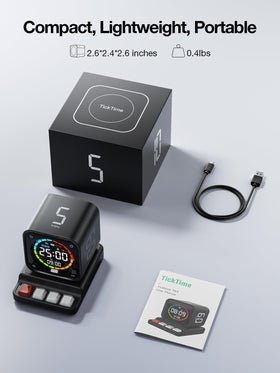 Ticktime TK3 USB C recharge base powers timer on the go