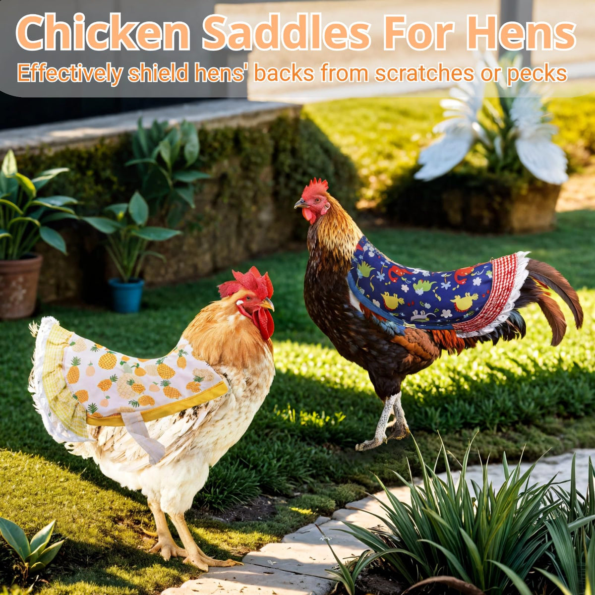 Tideme feather protector uses soft cotton for hens' comfort and airflow.