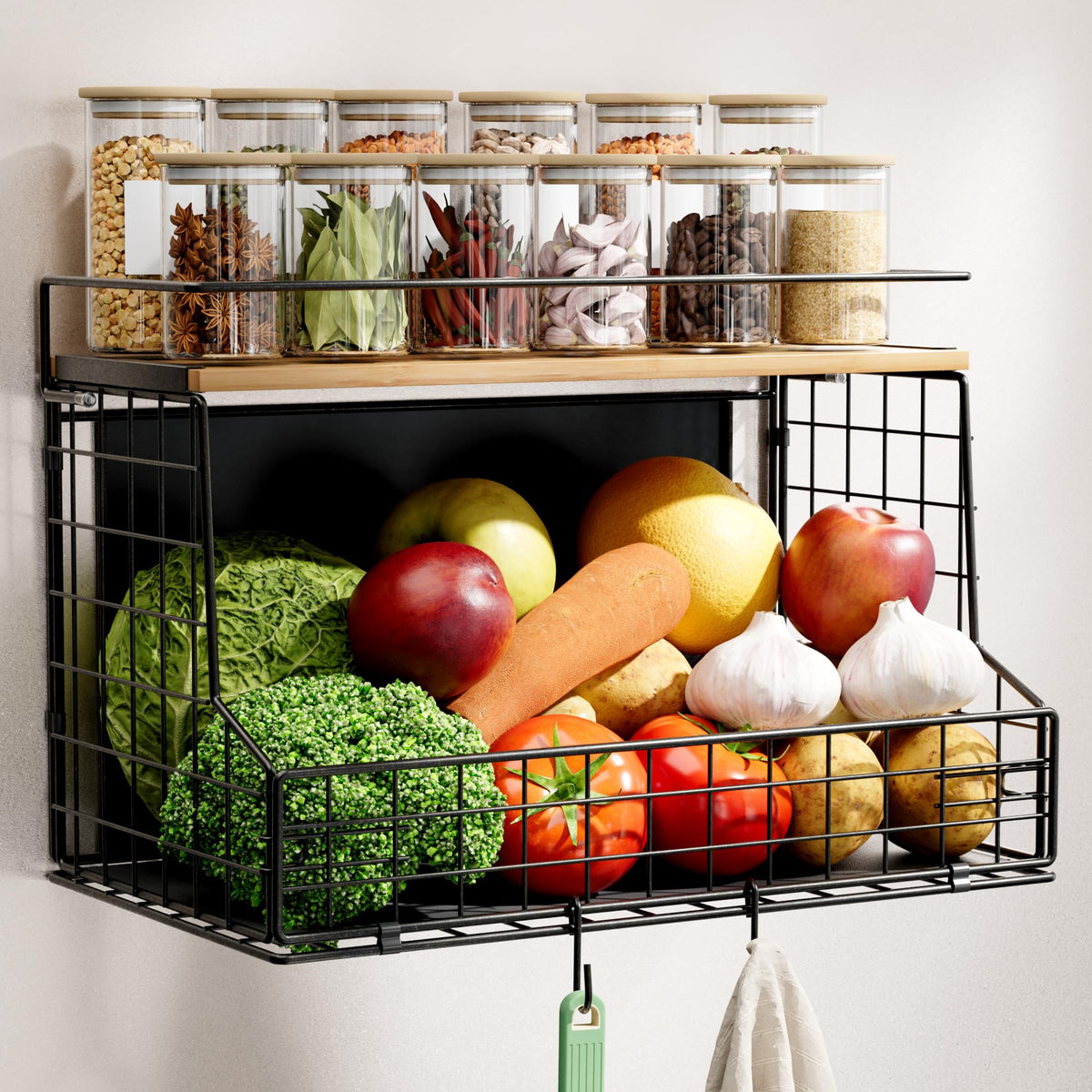TIDIIABODE magnetic fridge shelf with wide back magnets for sturdy storage