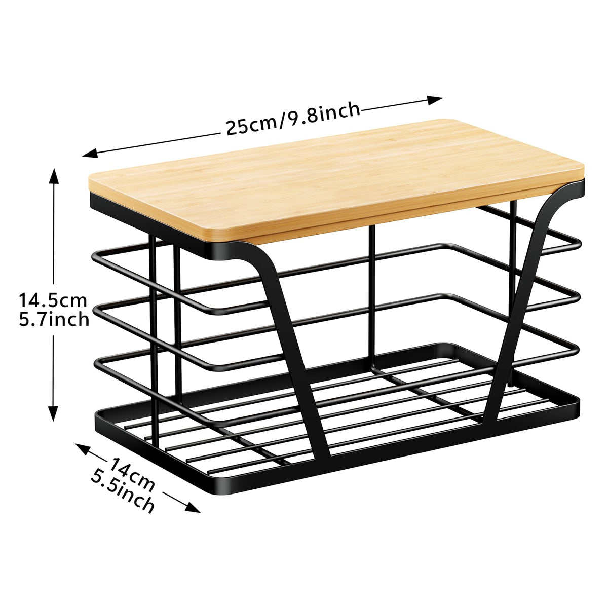 TIDIIABODE removable bamboo top adds natural style and easy cleanup.
