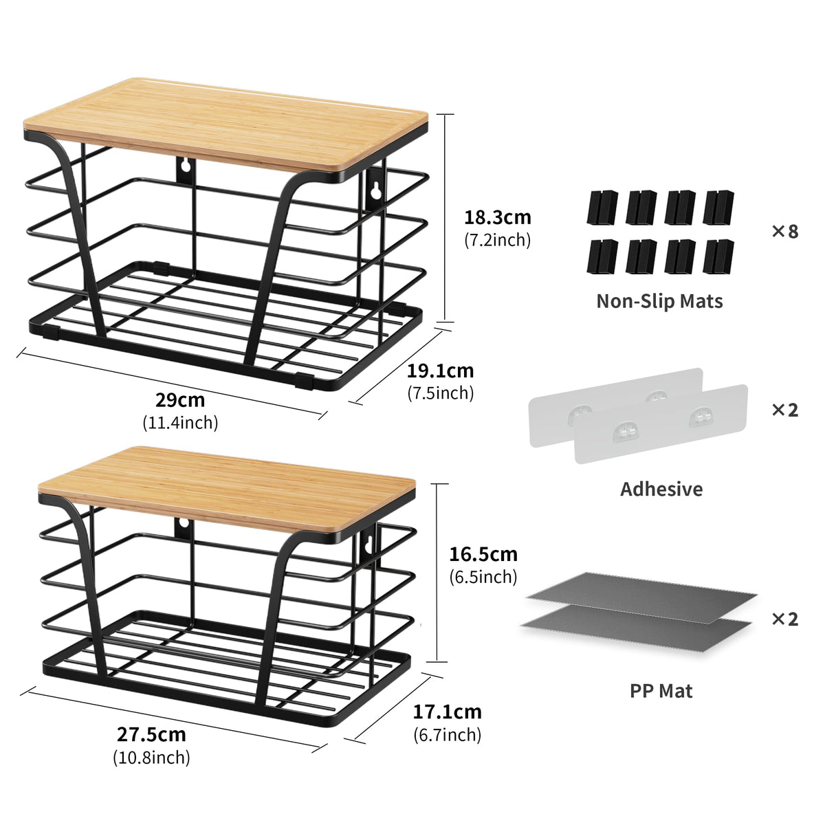 TIDIIABODE stackable pantry organizer with bamboo top saves space and keeps counters tidy.