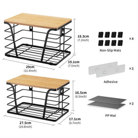 TIDIIABODE stackable pantry organizer with bamboo top saves space and keeps counters tidy.