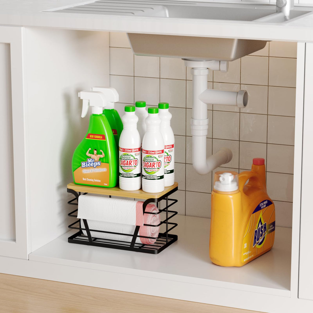 TIDIIABODE stainless steel basket provides durable, rustproof storage.