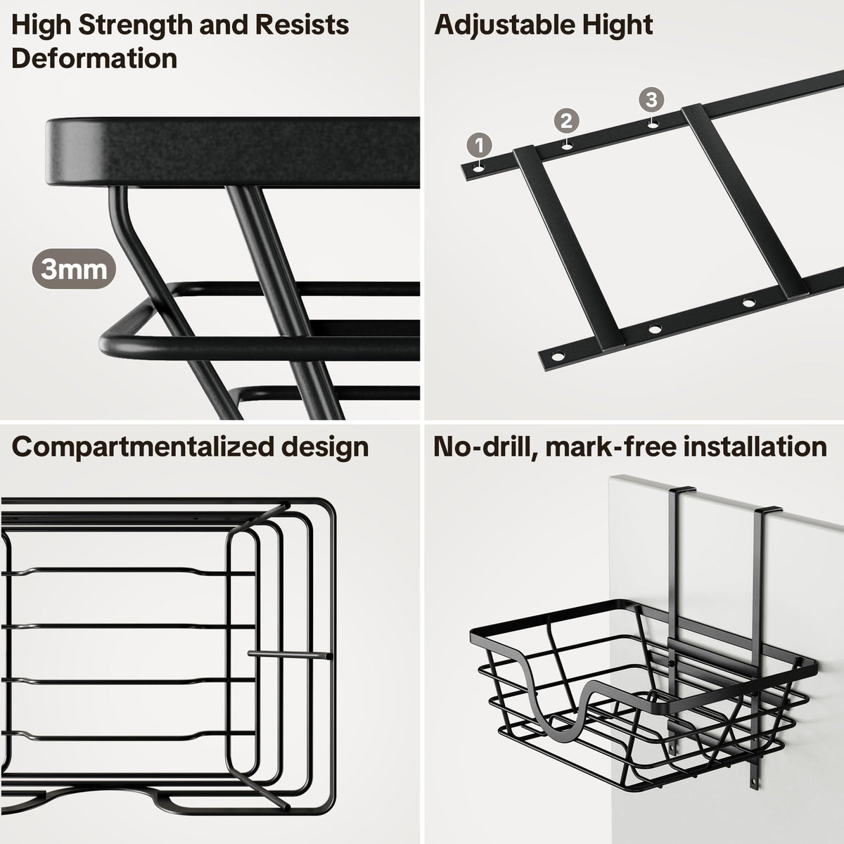 Easy, tool-free installation for quick setup.