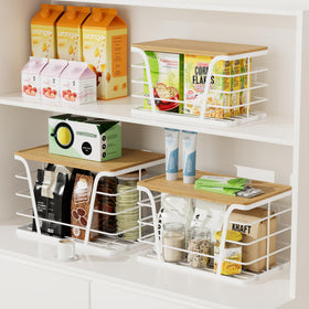 TIDIIABODE under-sink storage rack with bamboo top for clutter-free space