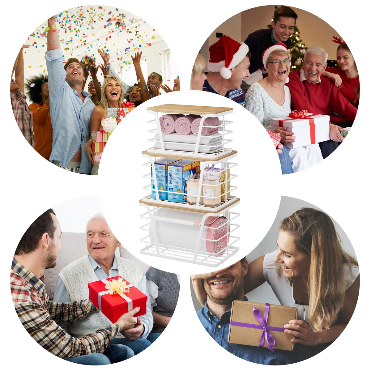 TIDIIABODE wall-mount shelf with adhesive hooks for space-saving organization