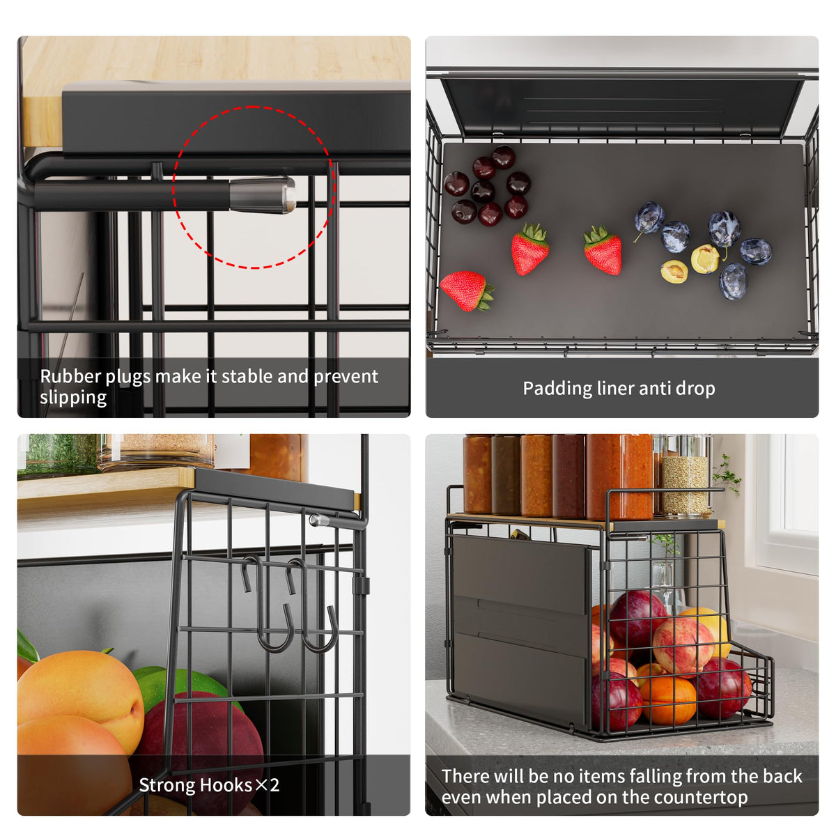 TIDIIABODE wooden lid top keeping contents stable on shelf