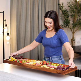 Tidita Acacia board with knife holder for easy access.