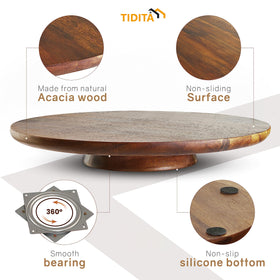 Tidita acacia cake stand decorating top used for precise frosting and design