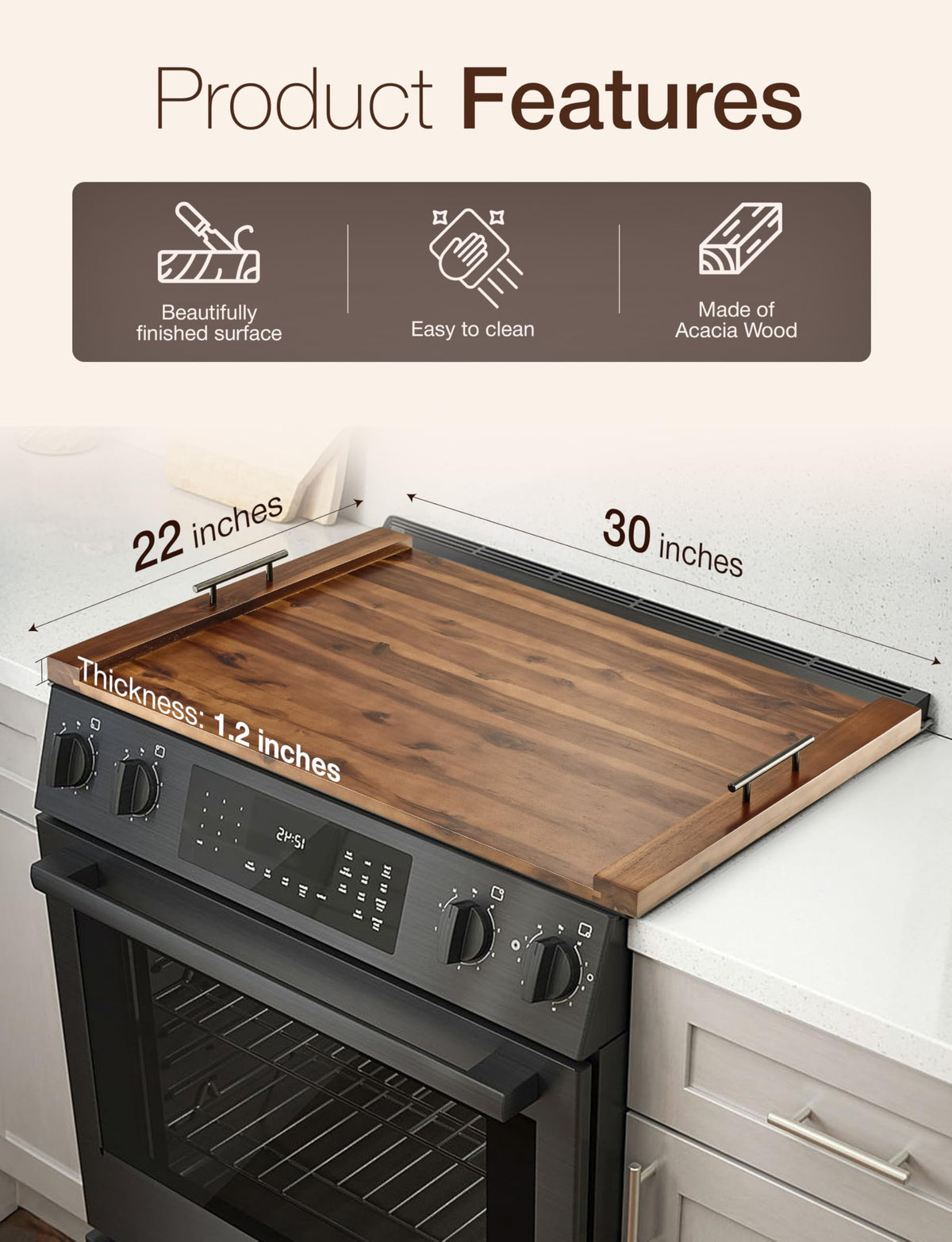 Tidita decorative kitchen tray elevates style while keeping essentials handy.