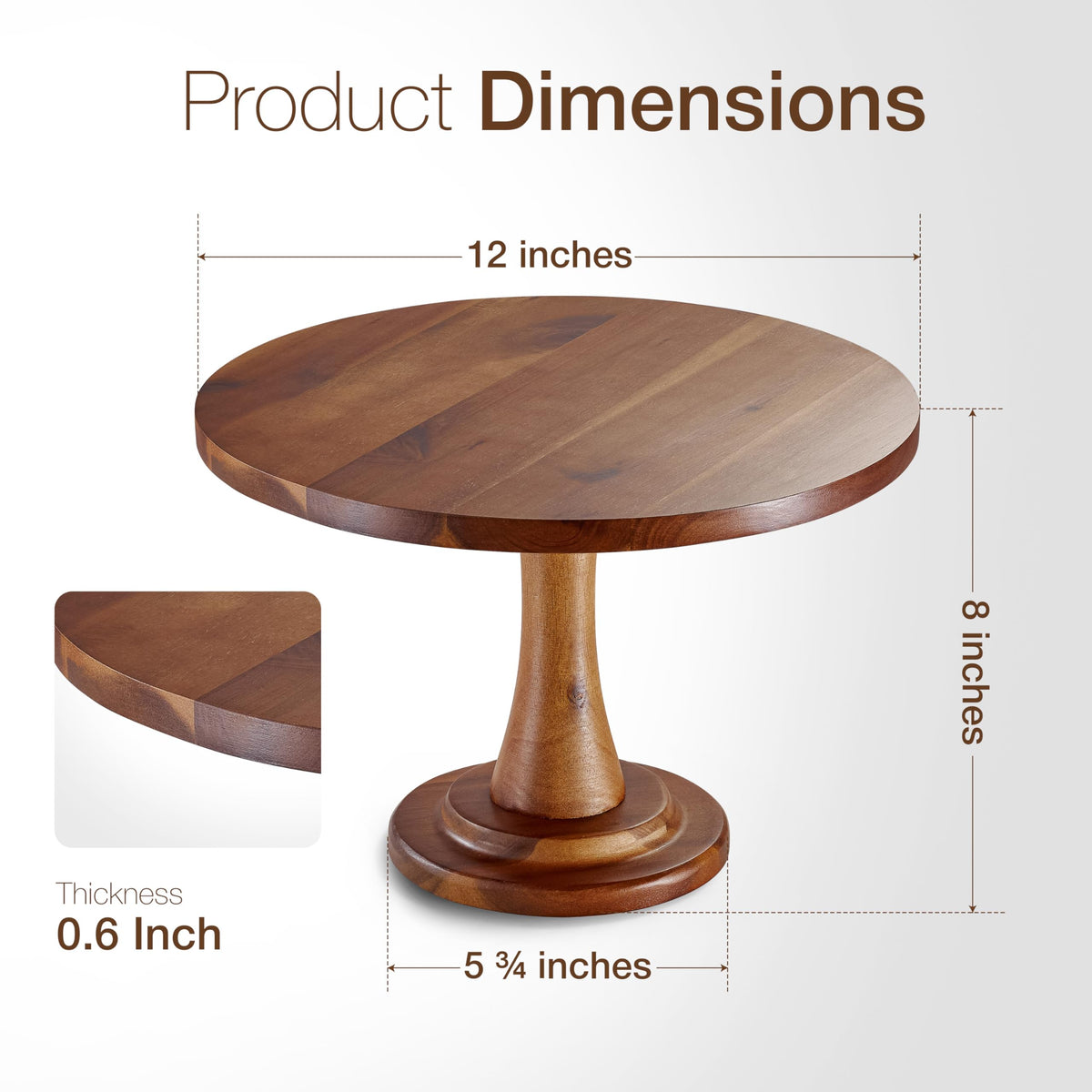 Tidita acacia wood cake stand used as a charcuterie and pastry display