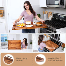 Tidita Acacia wood counter-space extension for small kitchens.