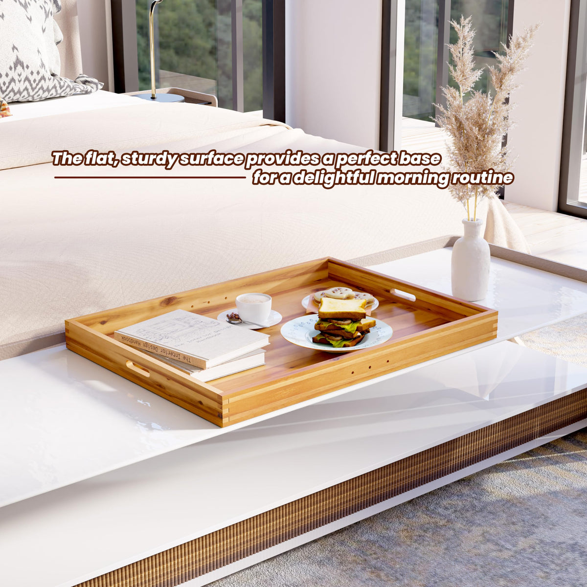 Tidita stove top cover doubles as a safe surface for hot items with trivets.