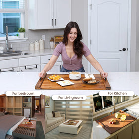 Tidita Acacia wood cover protecting the stove surface while cooking.