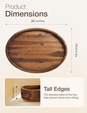 Tidita oval tray serves cheese and drinks on the dining table or ottoman.