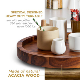 Tidita charcuterie board display on round lazy susan ready to serve.