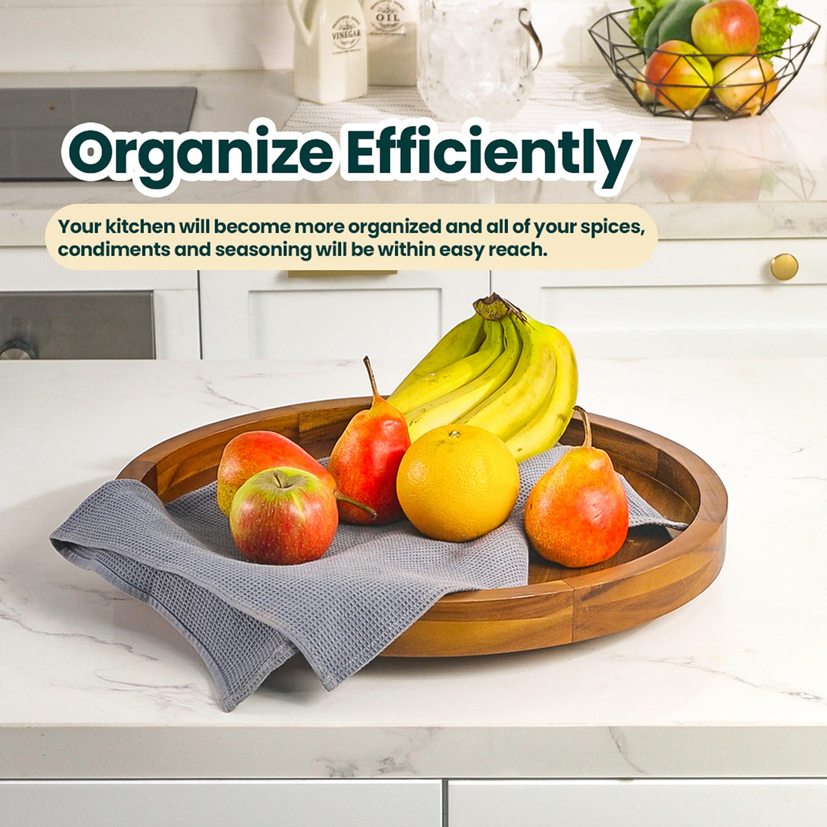 Tidita kitchen counter organizer rotating display for easy access.