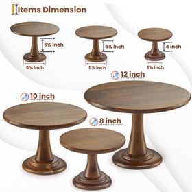 Tidita acacia wood cake stands arranged for a rustic wedding tablescape.