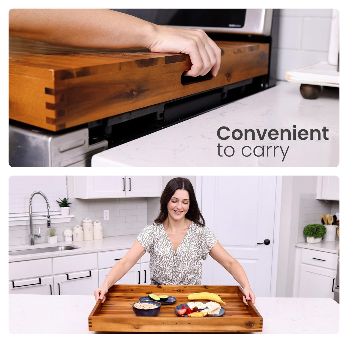 Tidita cutting-board mode on stove cover for light chopping tasks.