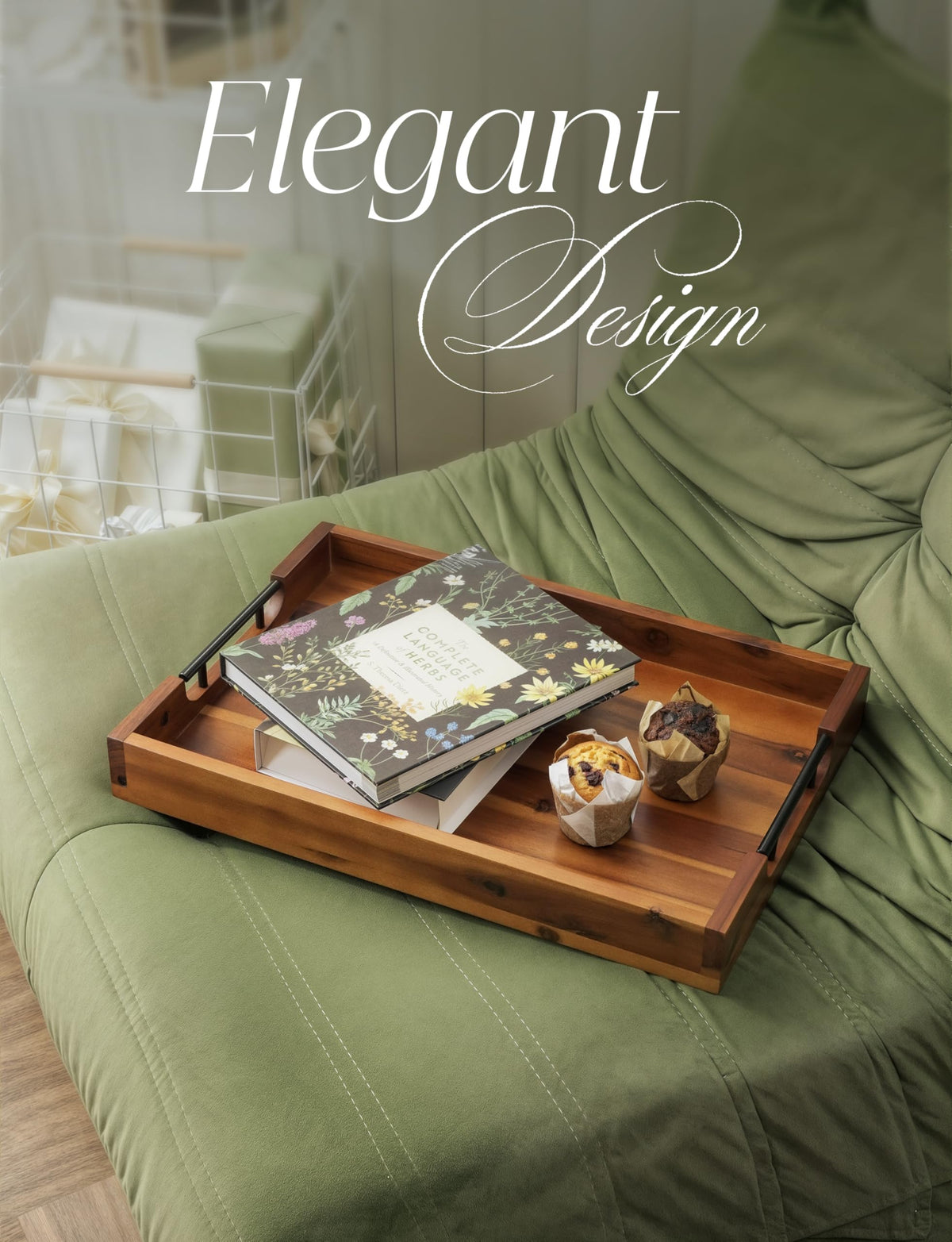 Tidita wood tray simple to wipe clean with a damp cloth.