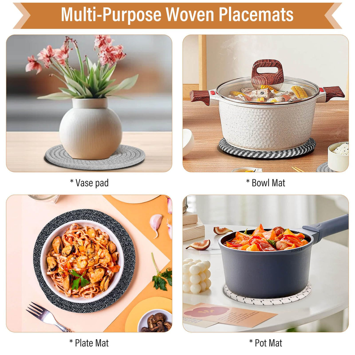Tidponra decorative mats doubles as vase or plant pot mats.