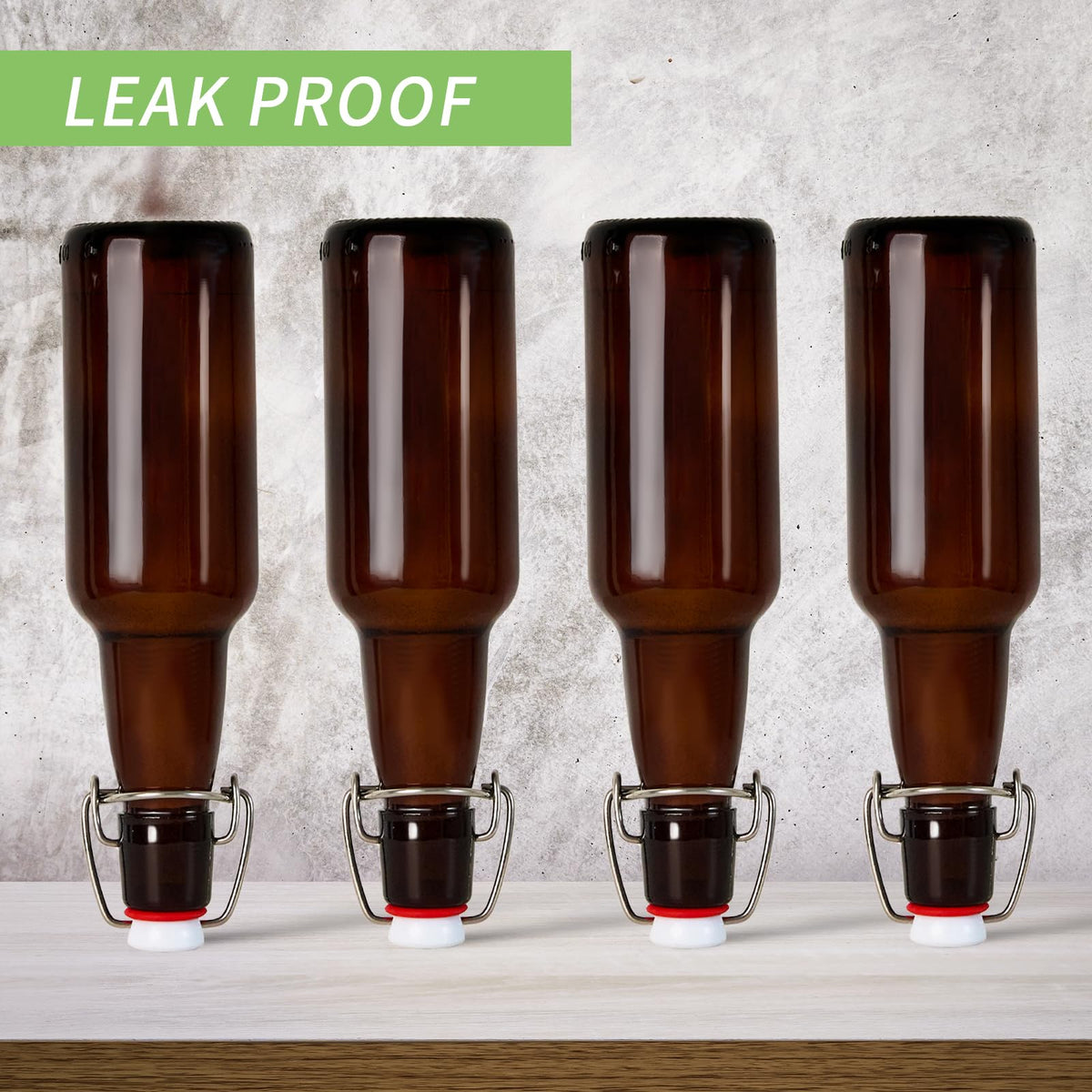 Double bubble wrap packaging protects glass bottles during shipping.