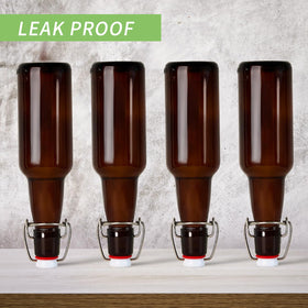 Double bubble wrap packaging protects glass bottles during shipping.