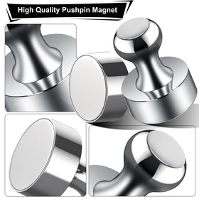 Tiergrade metallic magnets in silver keep photos and reminders visible on metal surfaces.