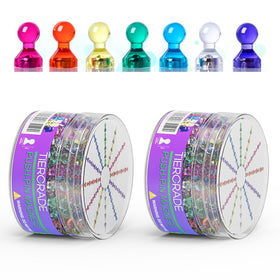 Tiergrade push pin magnets 120-pack showing compact size for tidy display on metal surfaces