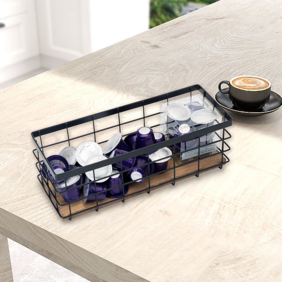 TIEYIPIN living room display basket adds rustic charm to shelves.