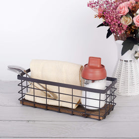 TIEYIPIN storage basket on kitchen cabinet stores spices and condiments neatly.