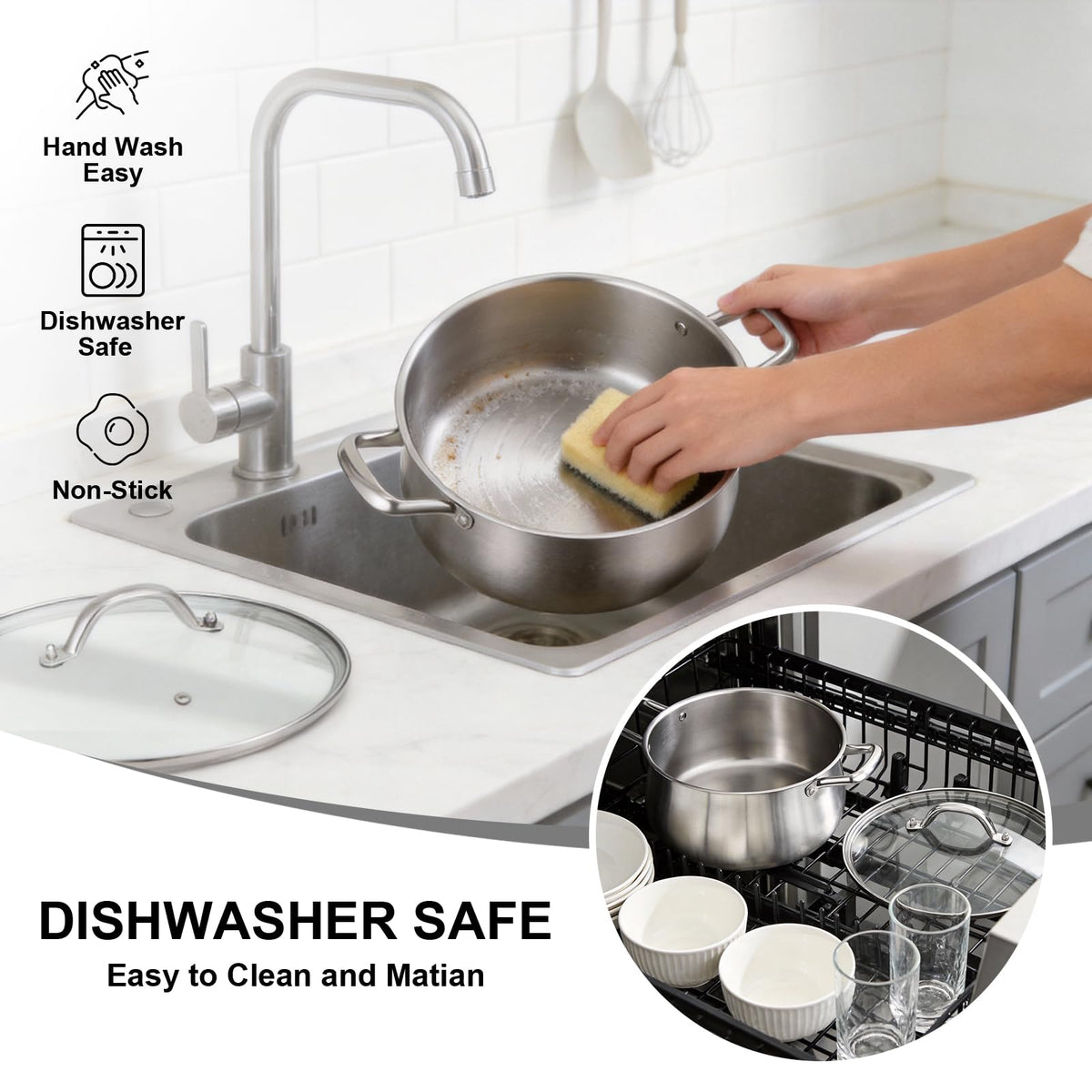 Tifanso dishwasher-safe stock pot for easy cleanup