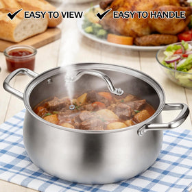 Tifanso large 8-quart stock pot ideal for soups and pasta