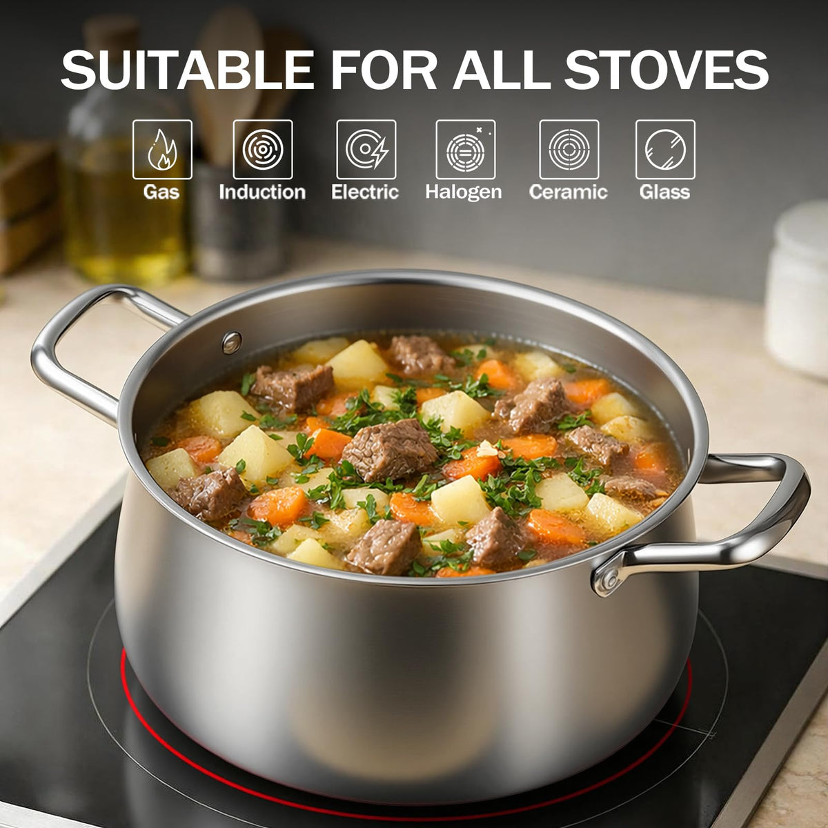 Tifanso tempered glass lid with steam vent for monitoring heat