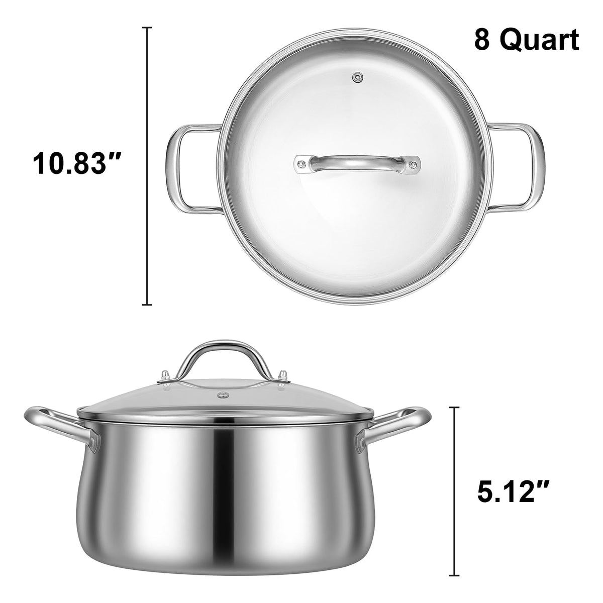 Tifanso induction-compatible stock pot for versatile cooktops