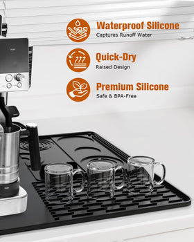 Tiga silicone mat features a non-slip surface for steady operation